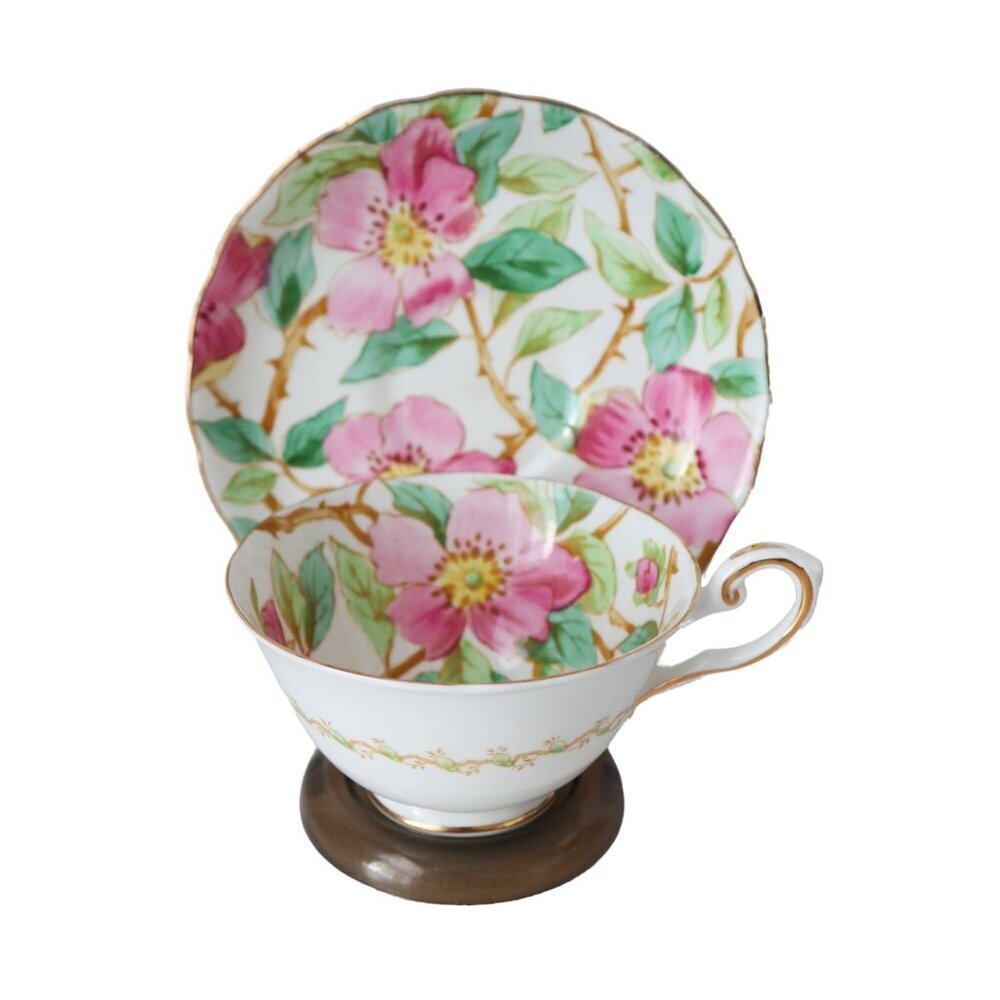 Vintage Tuscan British Columbia pink Dogwood Fine English Bone China Tea Cup and